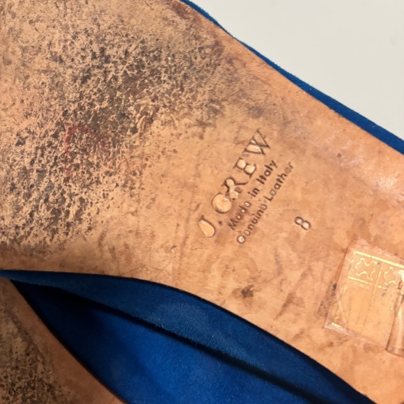 J. Crew Cleo Bright Cobalt Deep Riviera Blue Suede Slip On Loafers - Picture 9 of 11